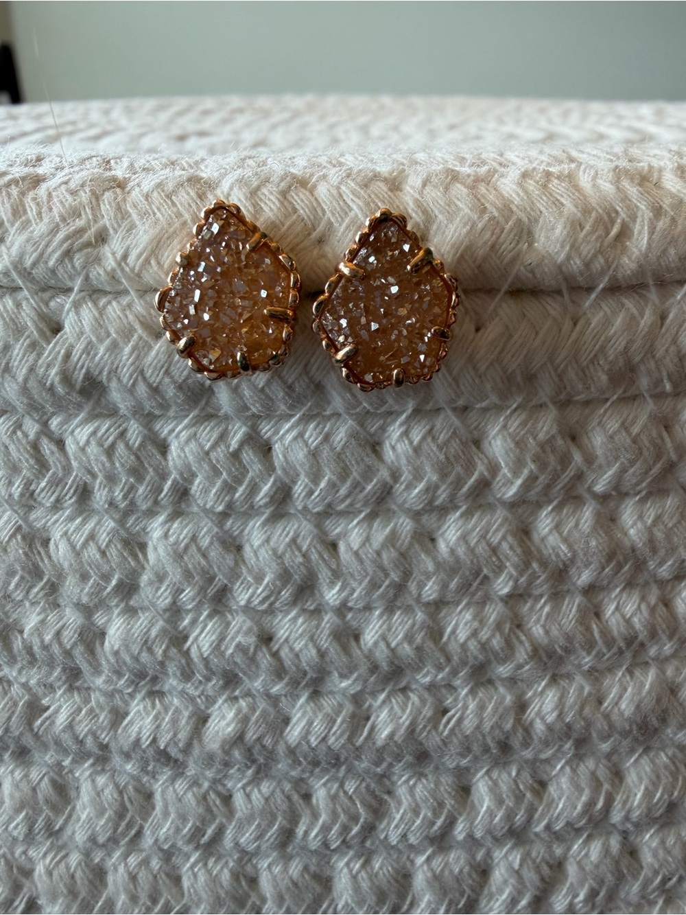 Kendra Scott Tessa Rose Gold Druzy Stud Earrings